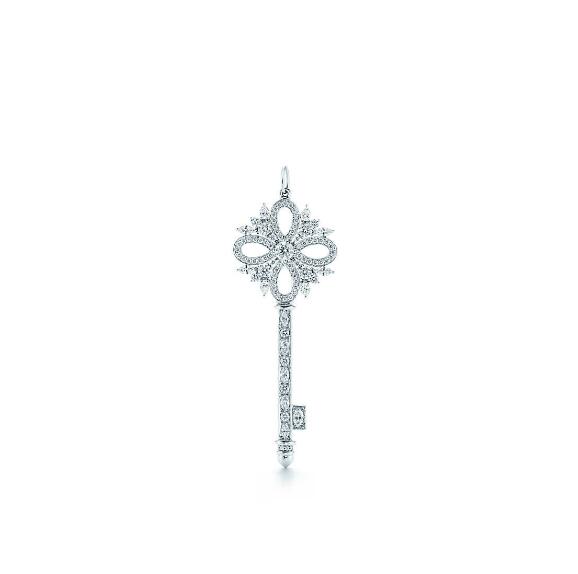 Tiffany Victoria Style Key Pendant Platinum with diamonds