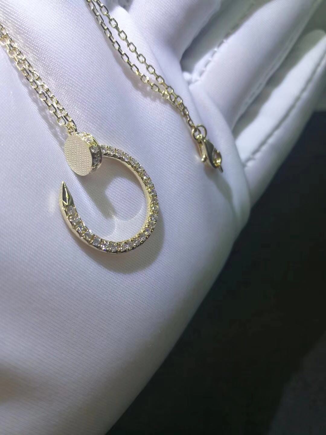 Cartier Juste un Clou necklace 18k Yellow Gold Pave Diamonds B7224511