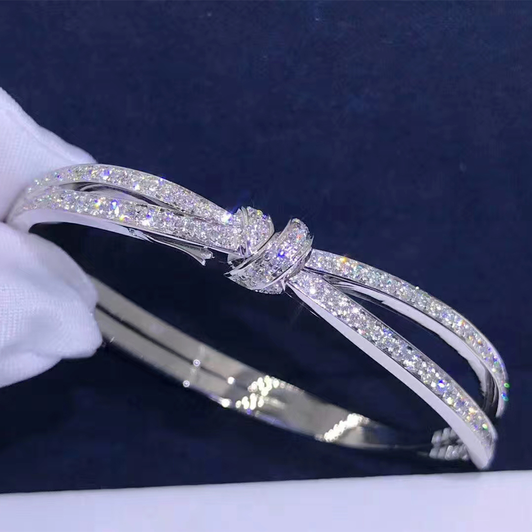 Designer Chaumet Liens Séduction white gold bracelet fully-set with diamonds